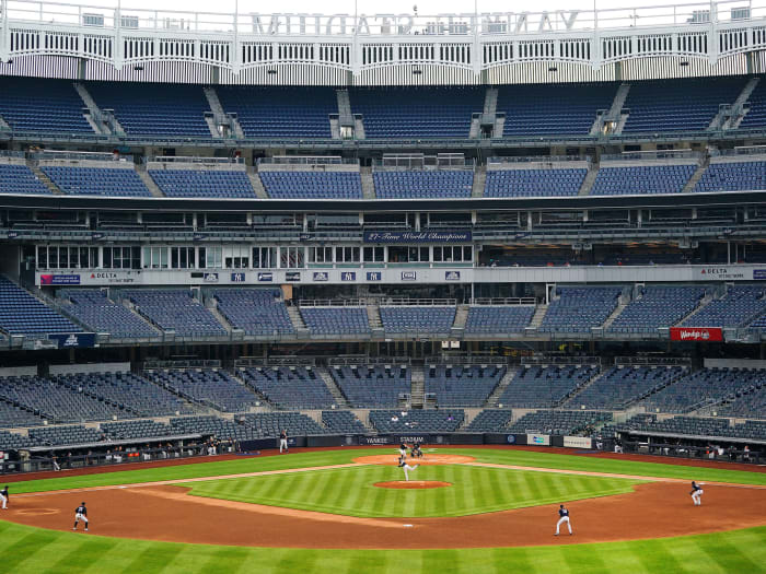 Wide shot of Yankee Stadium